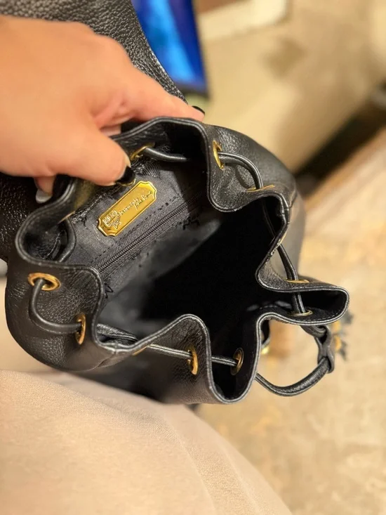 MCM Black Leather Visetos Mini Backpack with Gold Accents - Picture 13 of 16